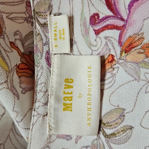 Anthropology Maeve Pernille Floral Tie Sleeve Blouse - Picture 6 of 8